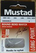 Mustad AS08 Round Bend Match Hooks To Nylon
