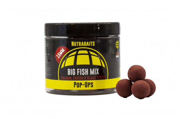Nutrabaits Big Fish Mix 15mm Pop-Ups (Salmon, Caviar & Black Pepper)