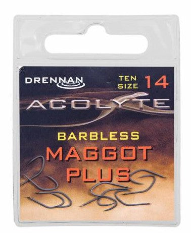 Drennan Acolyte P.T.F.E Coated Maggot Plus Spade End Hooks – The