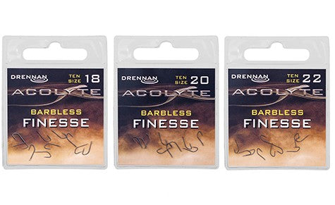 Drennan Acolyte P.T.F.E Coated Finesse Spade End Hooks Barbless