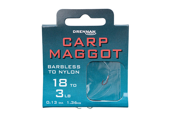 Drennan Carp Maggot Hook To Nylon Barbless