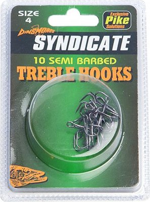 Dinsmore Syndicate Semi Barbed Treble Hooks
